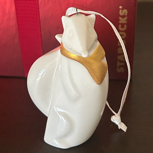 🎄Starbucks Ceramic White With Gold Accents Ornaments Set 2012 NWT - Picture 2 of 14